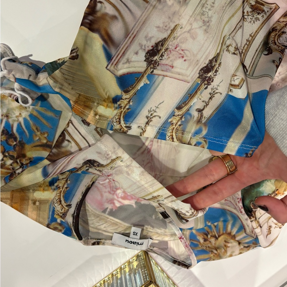 Miaou Multicolor Artistic Print Top - Picture 6 of 7